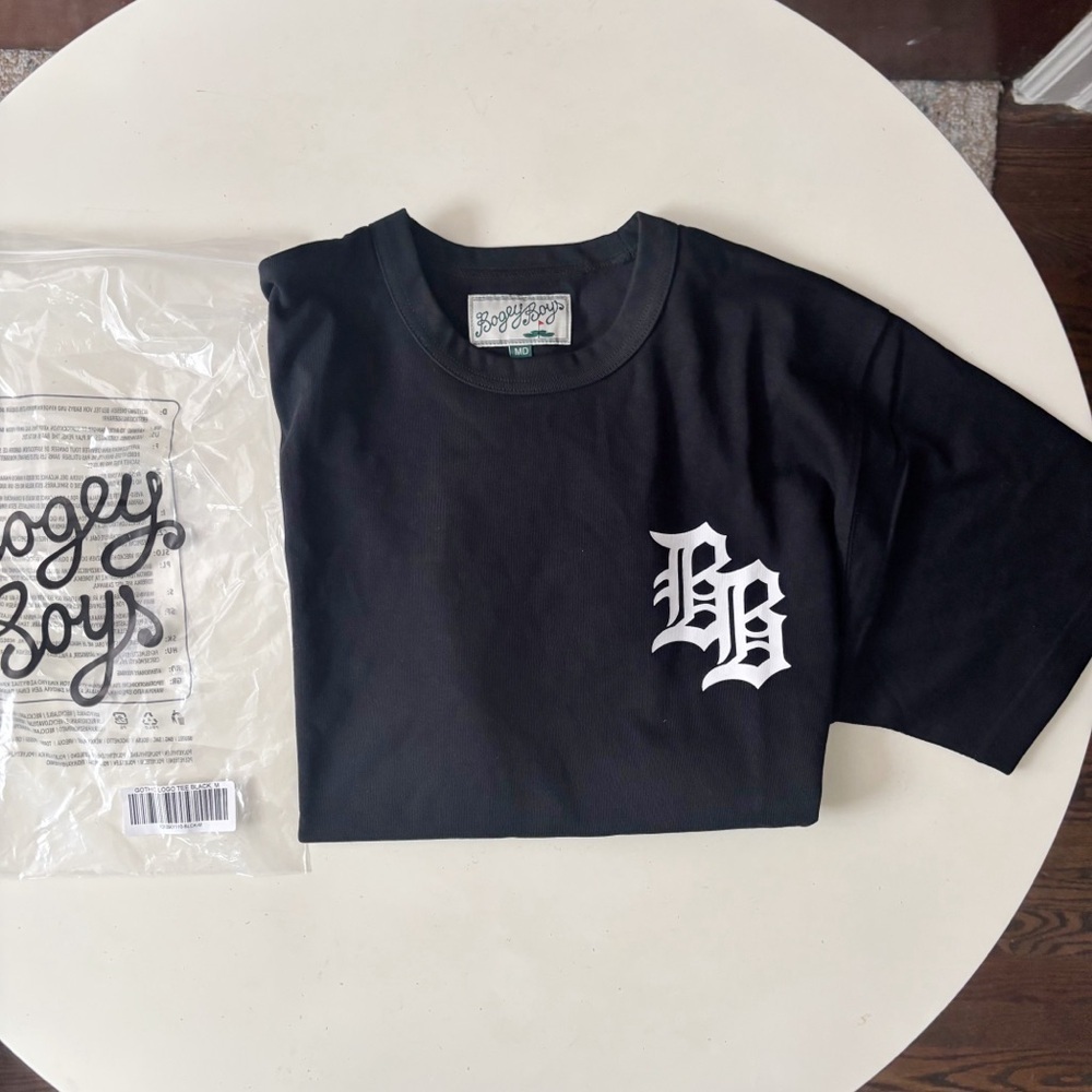 Bogey Boys Men’s Gothic Logo Tee Size Medium Black New